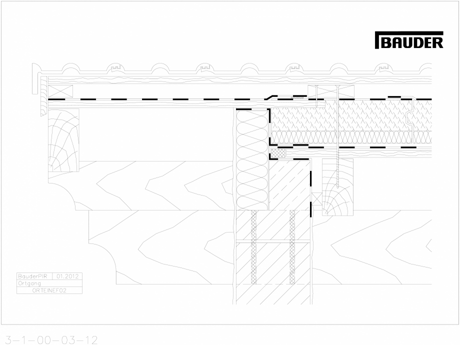 Pagina 1-CAD-DXF Bauder - Acoperis ceramic - Detaliu pazie ORTEINEF02 BAUDER Detaliu de montaj 