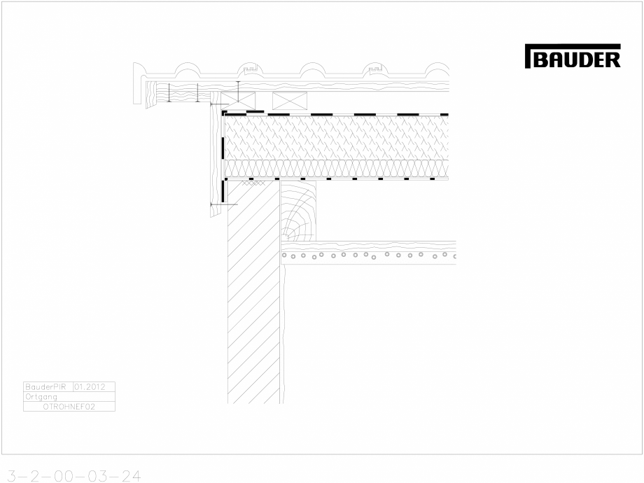 Pagina 1 - CAD-DXF Bauder - Acoperis ceramic - Detaliu pazie ORTOHNEF02 BAUDER Detaliu de montaj 