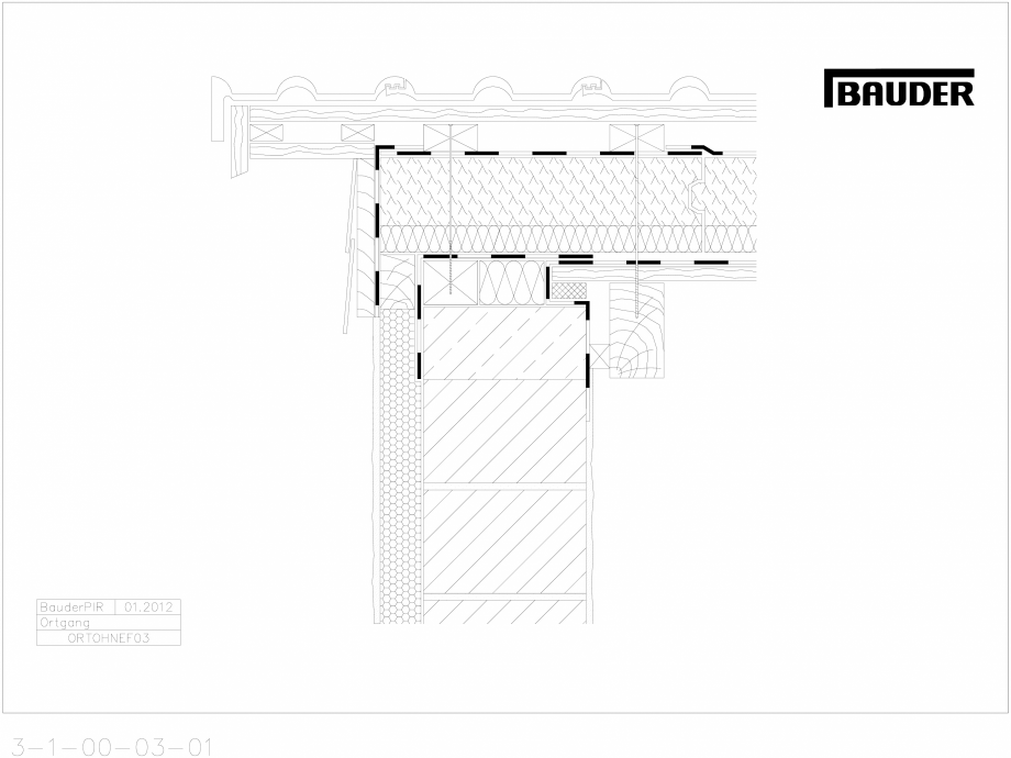 Pagina 1 - CAD-DXF Bauder - Acoperis ceramic - Detaliu pazie ORTOHNEF03 BAUDER Detaliu de montaj 