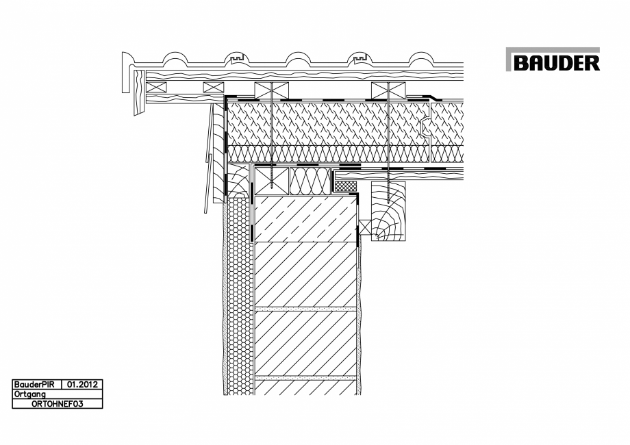 Pagina 1-CAD-PDF Bauder - Acoperis ceramic - Detaliu pazie ORTOHNEF03 BAUDER Detaliu de montaj 