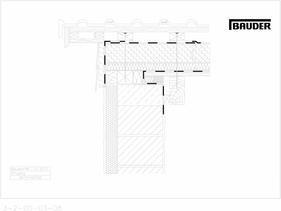 Pagina 1-CAD-DWG Bauder - Acoperis ceramic - Detaliu pazie ORTOHNEF05 BAUDER Detaliu de montaj 