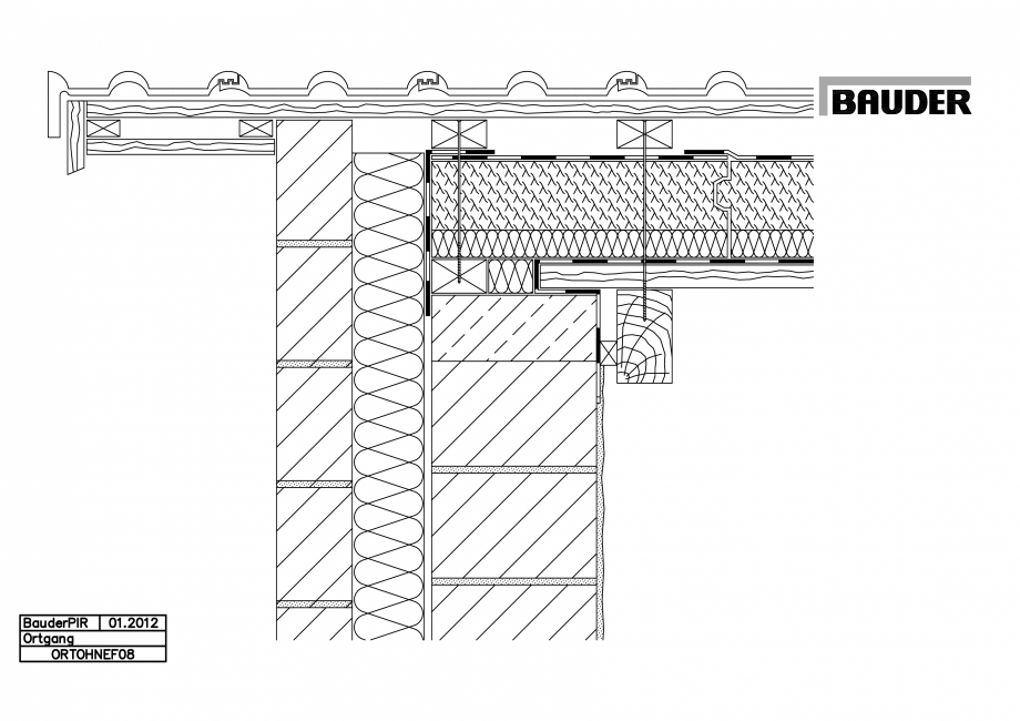 Pagina 1-CAD-PDF Bauder - Acoperis ceramic - Detaliu pazie ORTOHNEF08 BAUDER Detaliu de montaj 