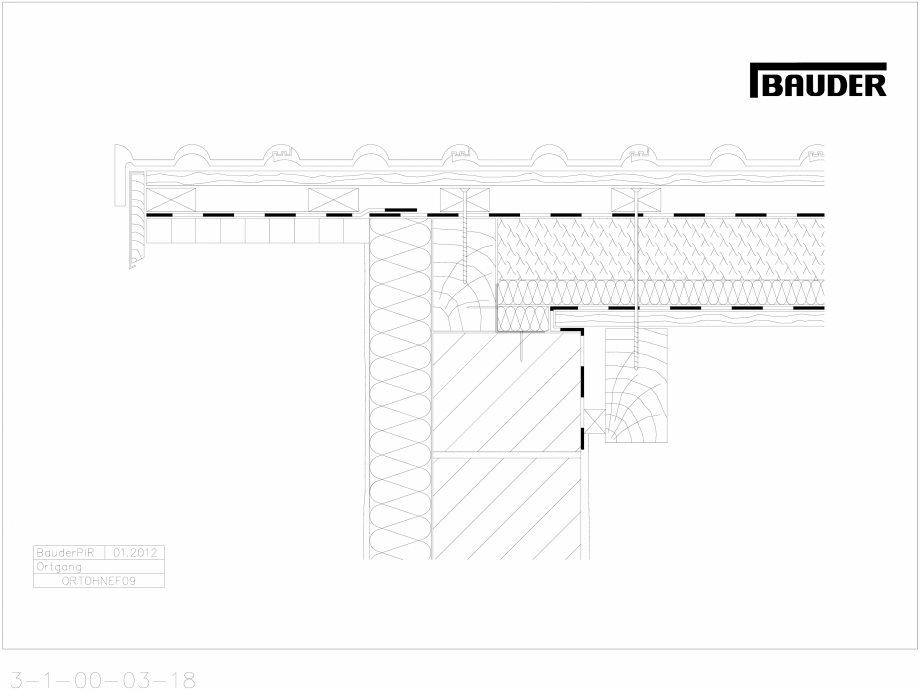 Pagina 1-CAD-DWG Bauder - Acoperis ceramic - Detaliu pazie ORTOHNEF09 BAUDER Detaliu de montaj 