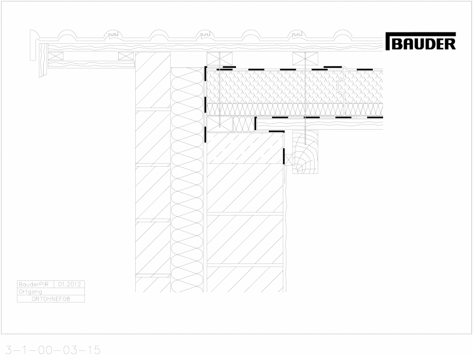 Pagina 1 - CAD-DWG Bauder - Acoperis ceramic - Detaliu pazie ORTOHNEF08 BAUDER Detaliu de montaj 