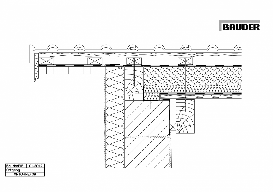 Pagina 1-CAD-PDF Bauder - Acoperis ceramic - Detaliu pazie ORTOHNEF09 BAUDER Detaliu de montaj 