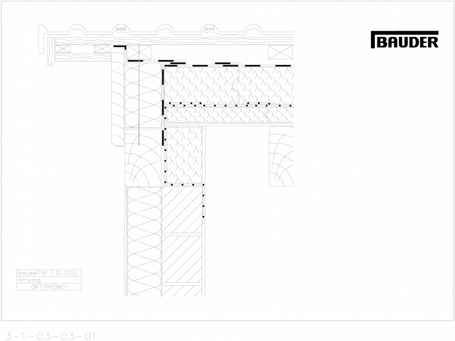 Pagina 1-CAD-DWG Bauder - Acoperis ceramic - Detaliu pazie ORTTPKOM01 BAUDER Detaliu de montaj 
