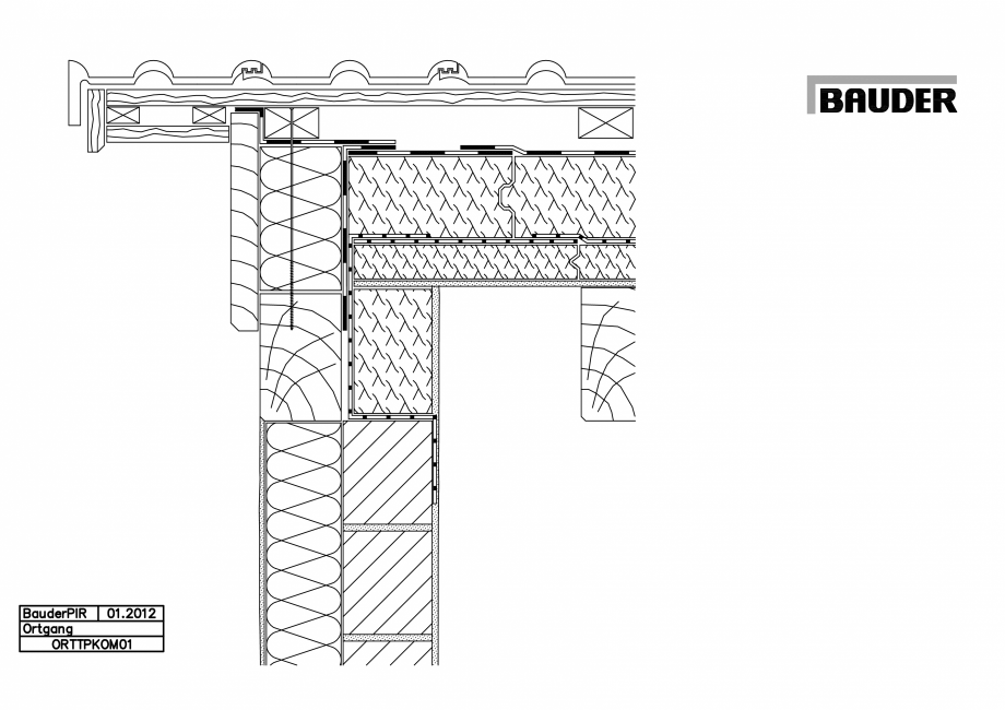Pagina 1-CAD-PDF Bauder - Acoperis ceramic - Detaliu pazie ORTTPKOM01 BAUDER Detaliu de montaj 