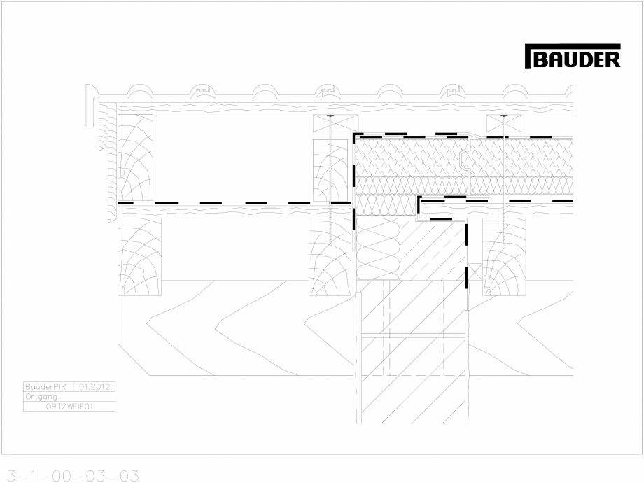 Pagina 1 - CAD-DWG Bauder - Acoperis ceramic - Detaliu pazie ORTZWEIF01 BAUDER Detaliu de montaj 