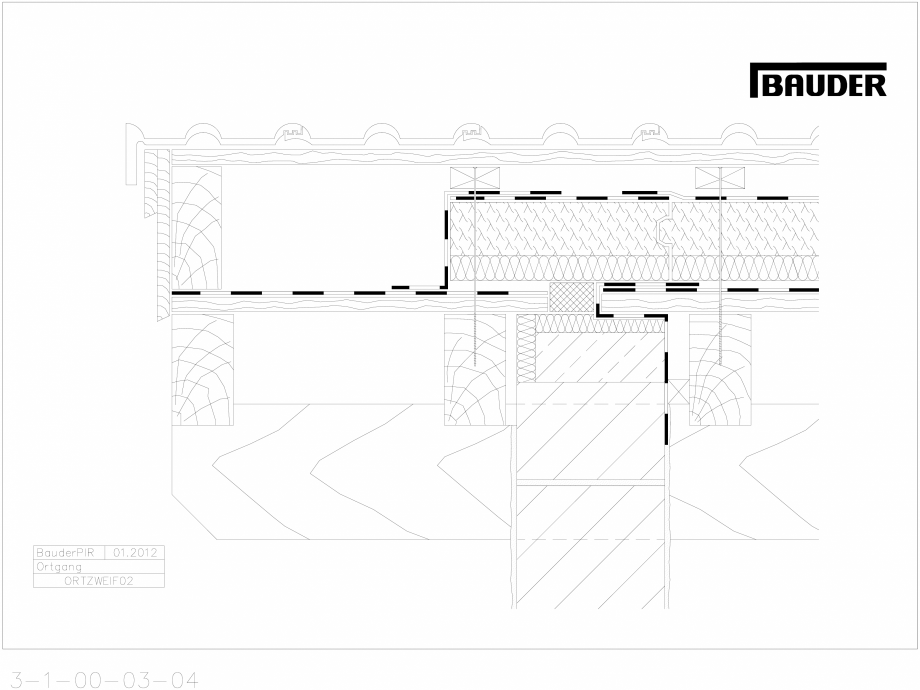 Pagina 1-CAD-DWG Bauder - Acoperis ceramic - Detaliu pazie ORTZWEIF02 BAUDER Detaliu de montaj 