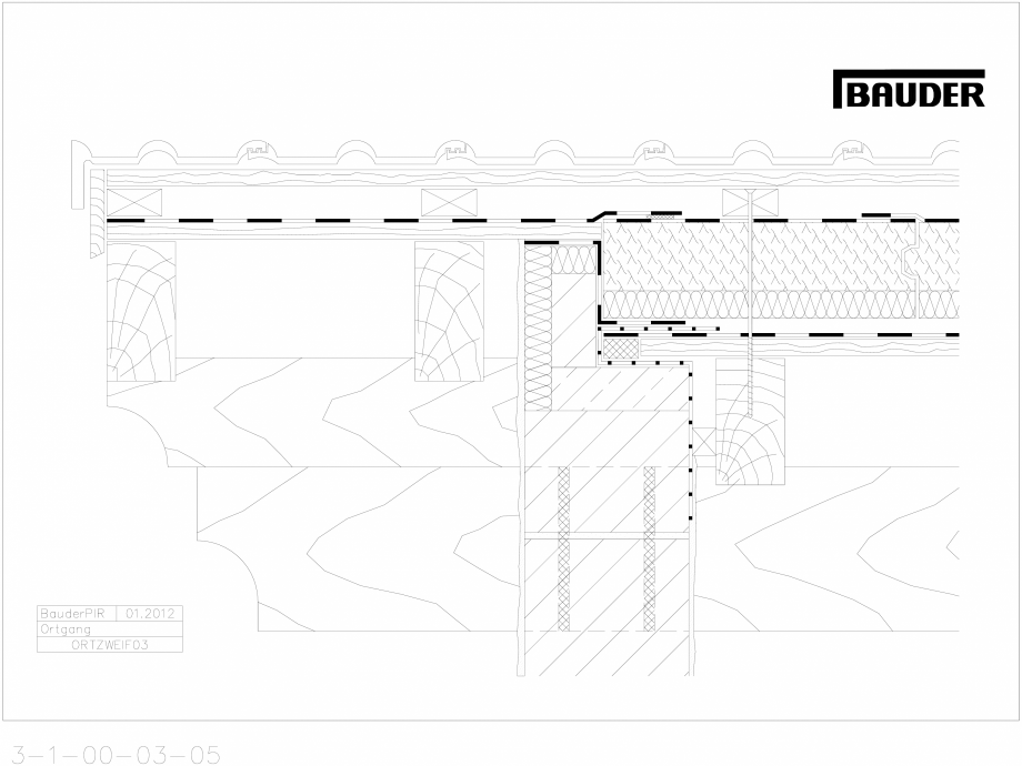 Pagina 1-CAD-DWG Bauder - Acoperis ceramic - Detaliu pazie ORTZWEIF03 BAUDER Detaliu de montaj 