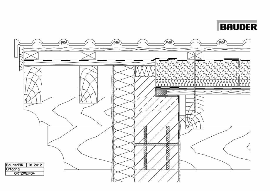 Pagina 1 - CAD-PDF Bauder - Acoperis ceramic - Detaliu pazie ORTZWEIF04 BAUDER Detaliu de montaj 