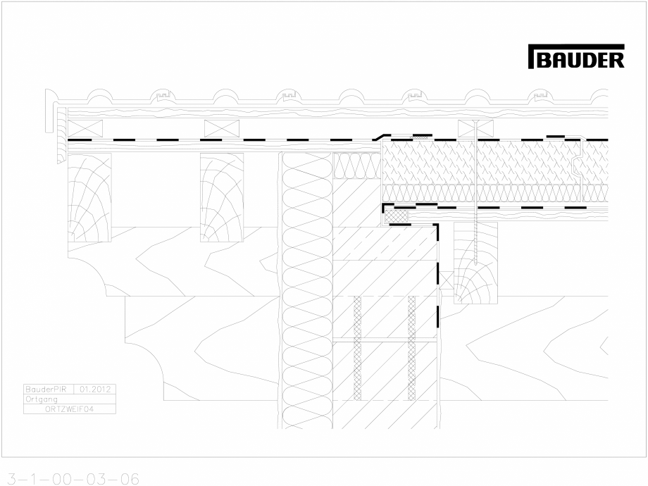 Pagina 1-CAD-DWG Bauder - Acoperis ceramic - Detaliu pazie ORTZWEIF04 BAUDER Detaliu de montaj 