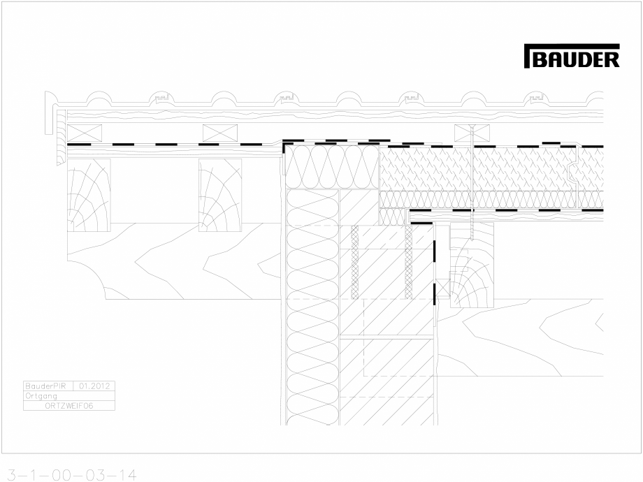 Pagina 1-CAD-DWG Bauder - Acoperis ceramic - Detaliu pazie ORTZWEIF06 BAUDER Detaliu de montaj 