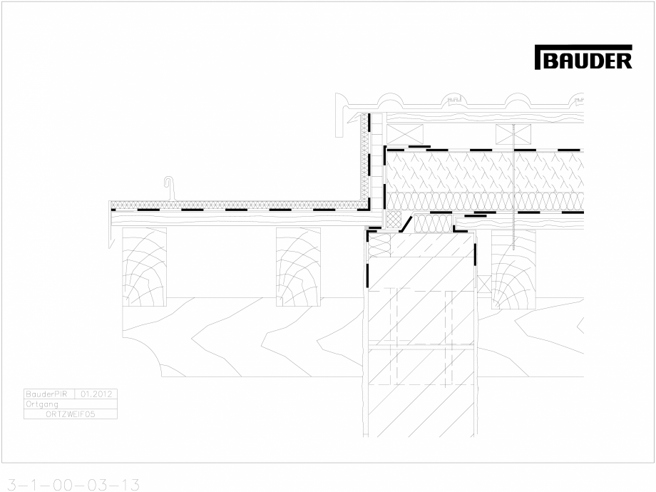 Pagina 1-CAD-DWG Bauder - Acoperis ceramic - Detaliu pazie ORTZWEIF05 BAUDER Detaliu de montaj 