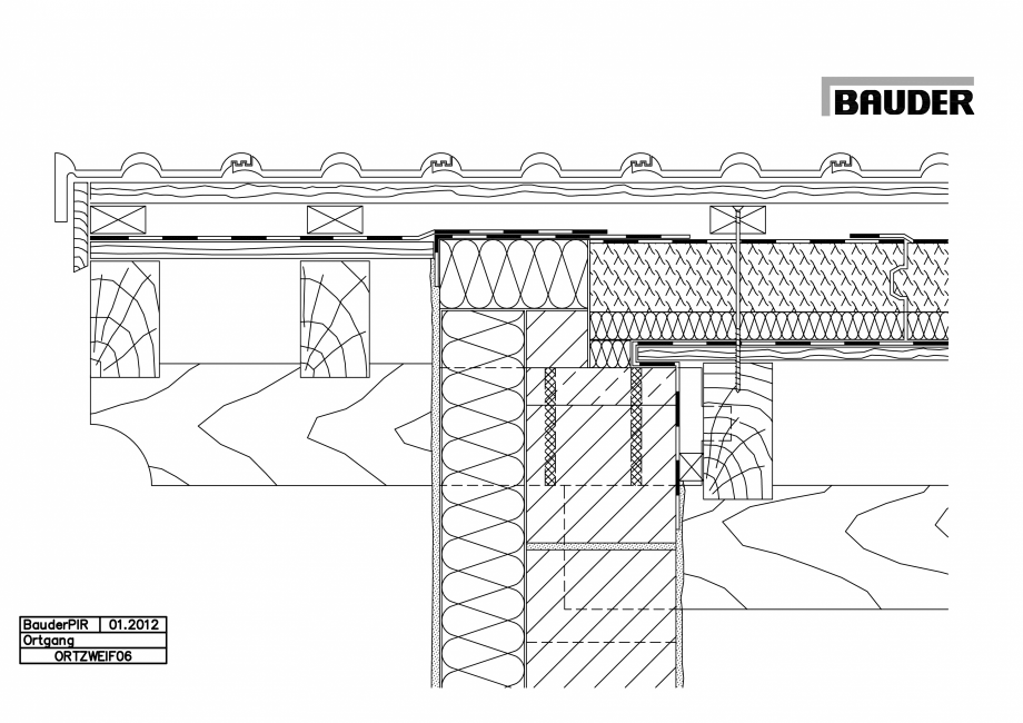 Pagina 1-CAD-PDF Bauder - Acoperis ceramic - Detaliu pazie ORTZWEIF06 BAUDER Detaliu de montaj 