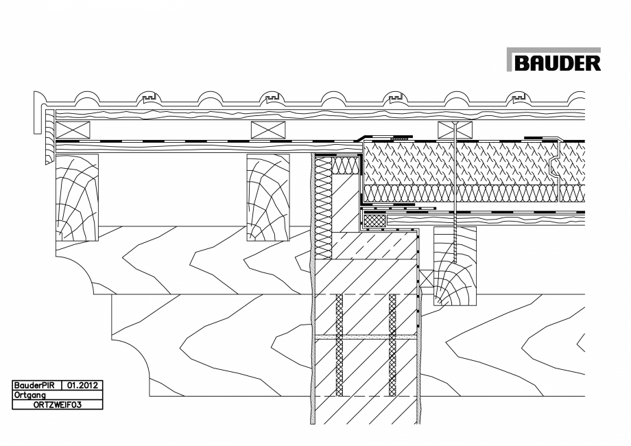 Pagina 1-CAD-PDF Bauder - Acoperis ceramic - Detaliu pazie ORTZWEIF03 BAUDER Detaliu de montaj 