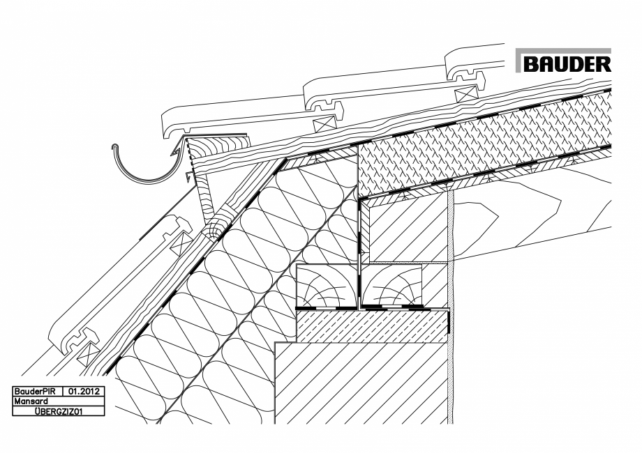 Pagina 1-CAD-PDF Bauder - Acoperis ceramic - Detaliu mansarda BERGZIZ0 BAUDER Detaliu de montaj 