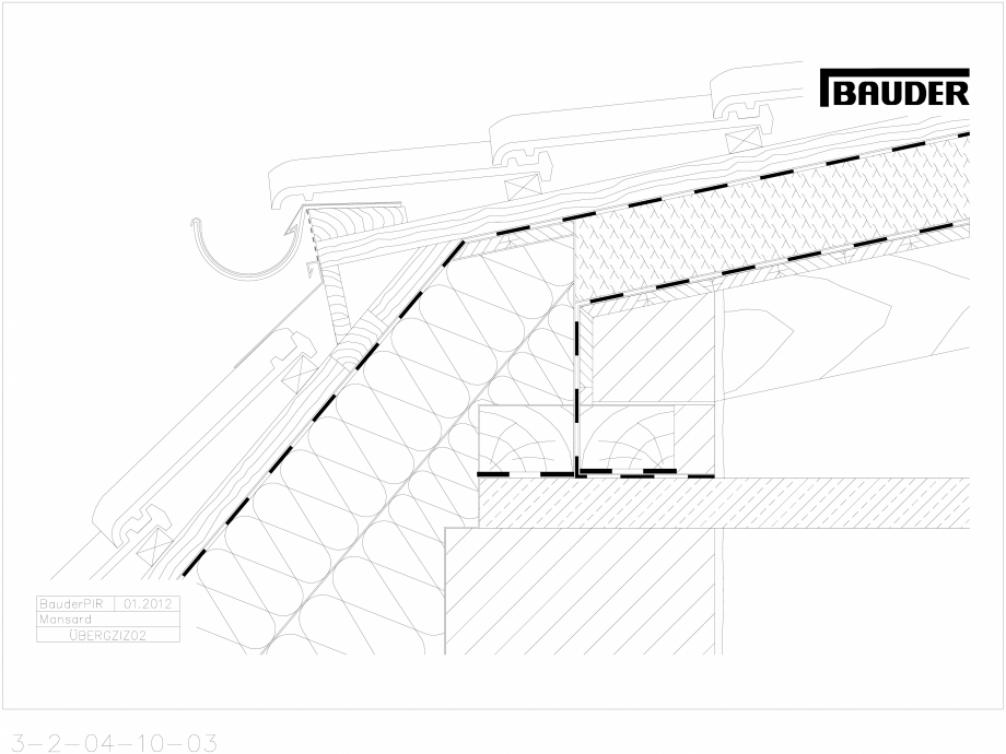 Pagina 1-CAD-DWG Bauder - Acoperis ceramic - Detaliu mansarda BERGZIZ02 BAUDER Detaliu de montaj 