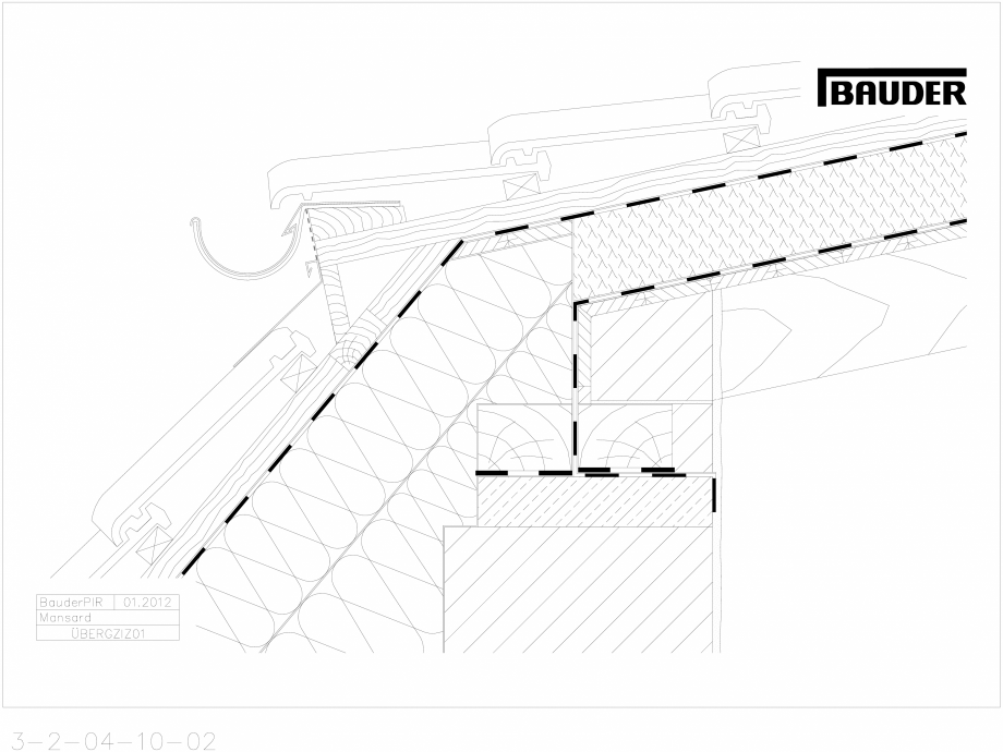 Pagina 1-CAD-DWG Bauder - Acoperis ceramic - Detaliu mansarda BERGZIZ01 BAUDER Detaliu de montaj 