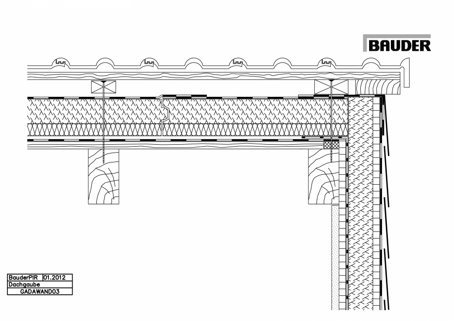 Pagina 1-CAD-PDF Bauder - Acoperis ceramic - Detaliu lucarna GADAWAND03 BAUDER Detaliu de montaj 