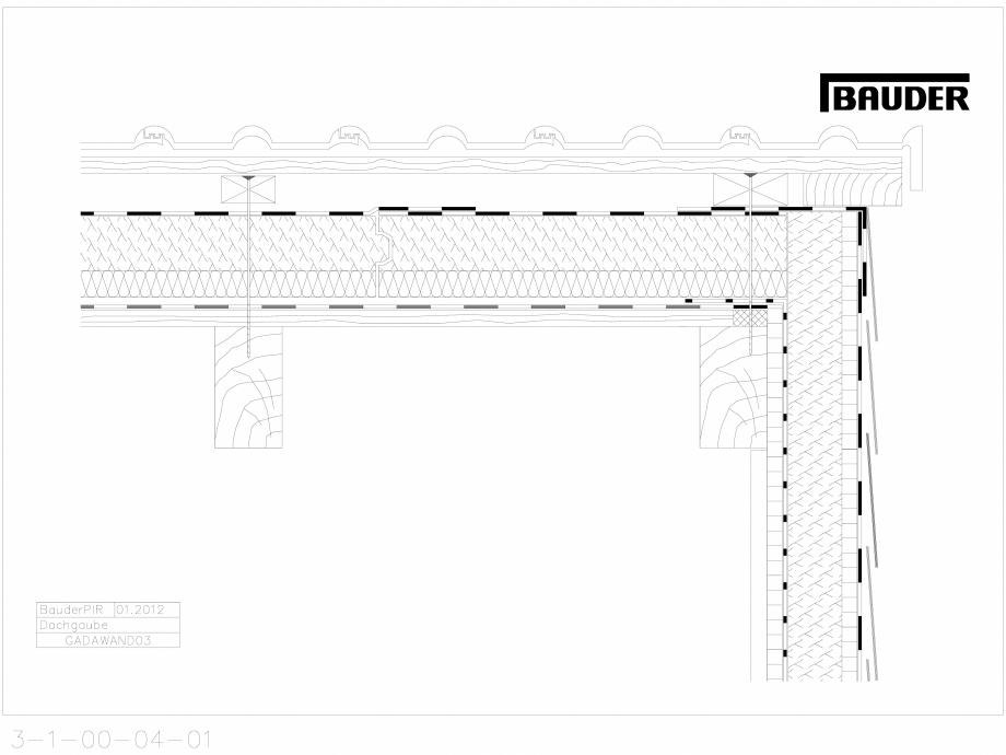 Pagina 1-CAD-DWG Bauder - Acoperis ceramic - Detaliu lucarna GADAWAND03 BAUDER Detaliu de montaj 