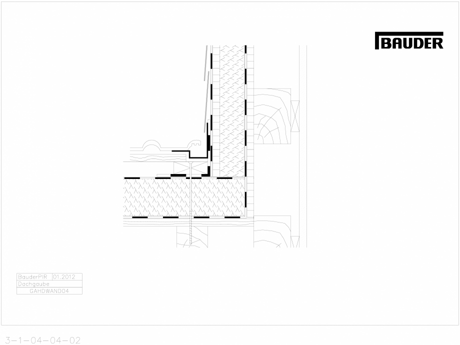 Pagina 1-CAD-DXF Bauder - Acoperis ceramic - Detaliu lucarna GAHDWAND04 BAUDER Detaliu de montaj 