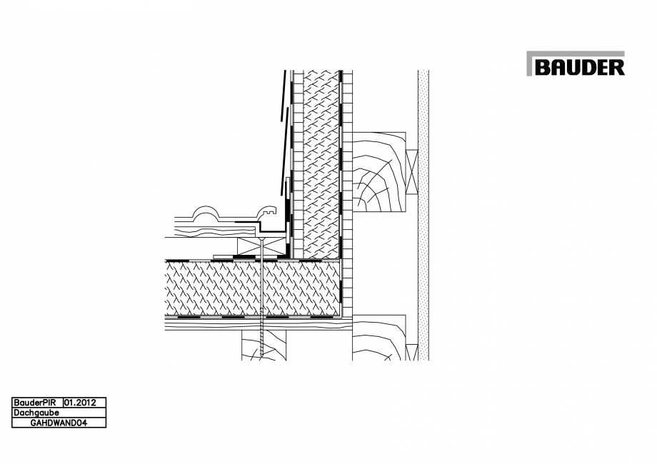 Pagina 1-CAD-PDF Bauder - Acoperis ceramic - Detaliu lucarna GAHDWAND04 BAUDER Detaliu de montaj 