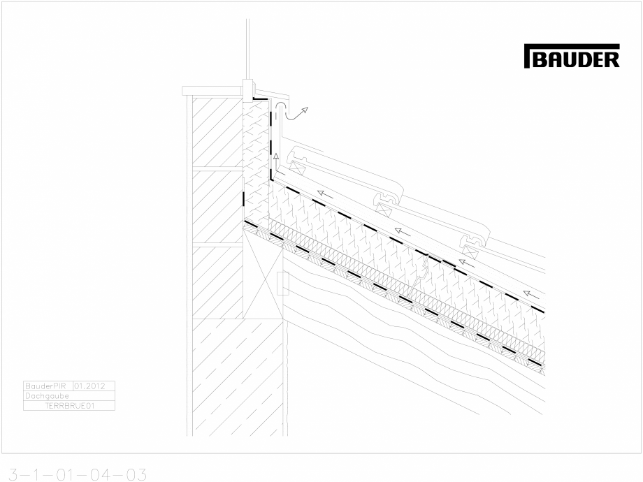 Pagina 1-CAD-DXF Bauder - Acoperis ceramic - Detaliu lucarna TERRBRUE01 BAUDER Detaliu de montaj 