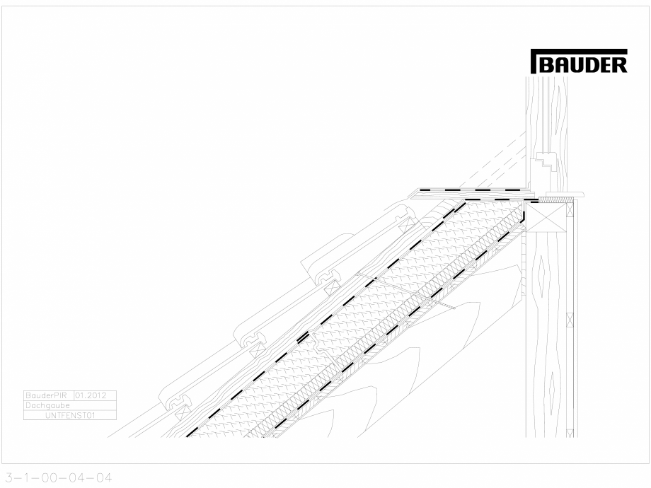 Pagina 1-CAD-DXF Bauder - Acoperis ceramic - Detaliu lucarna UNTFENST01 BAUDER Detaliu de montaj 