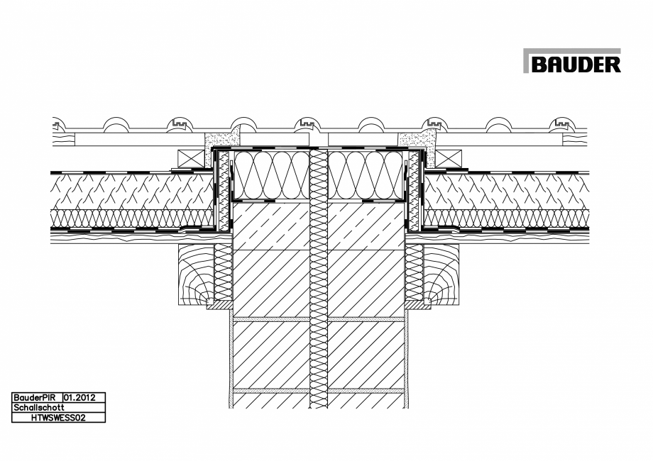 Pagina 1-CAD-PDF Bauder - Acoperis ceramic - Detaliu izolatie fonica HTWSWESS02 BAUDER Detaliu de montaj 
