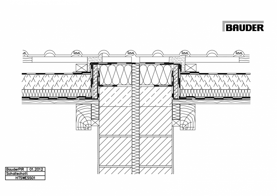 Pagina 1-CAD-PDF Bauder - Acoperis ceramic - Detaliu izolatie fonica HTSWESS01 BAUDER Detaliu de montaj 