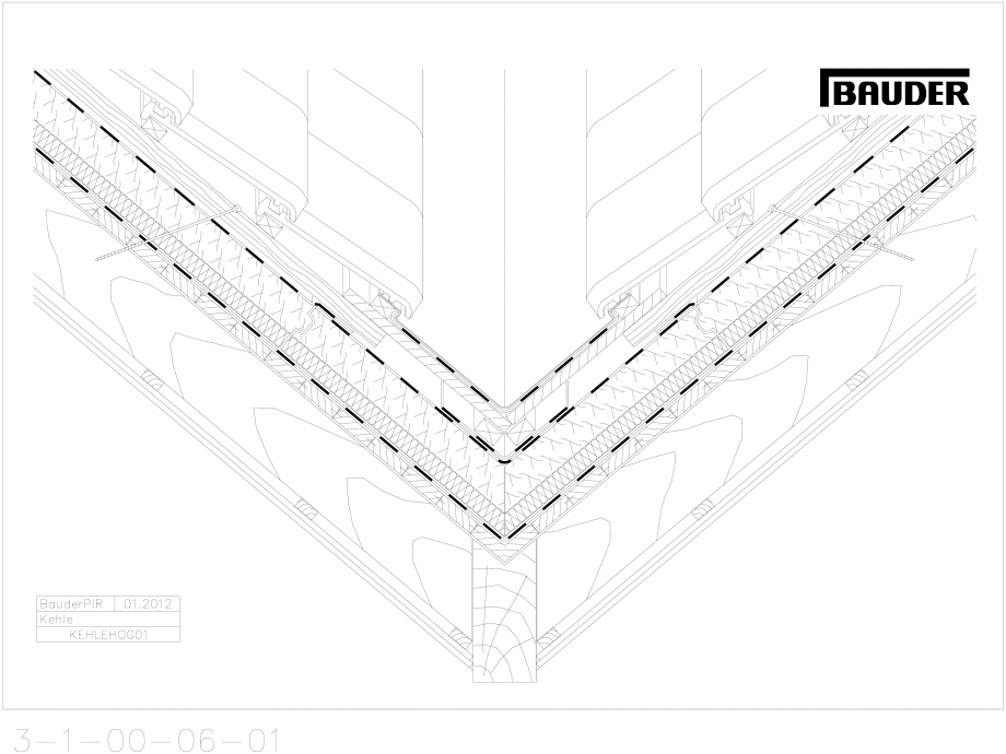 Pagina 1 - CAD-DXF Bauder - Acoperis ceramic - Detaliu dolie KEHLEHOG01 BAUDER Detaliu de montaj 