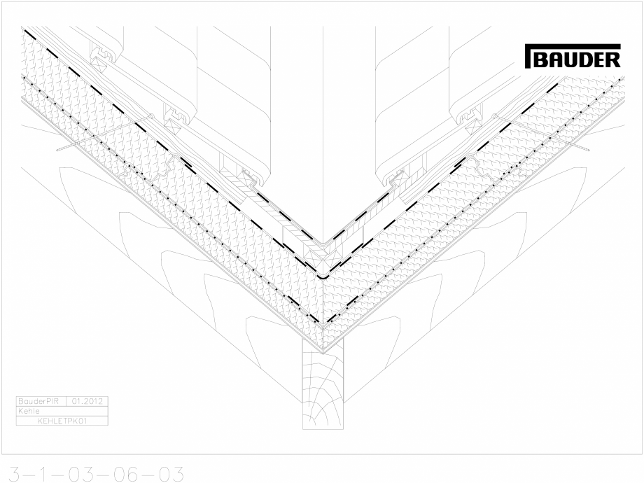Pagina 1-CAD-DWG Bauder - Acoperis ceramic - Detaliu dolie KEHLETPK01 BAUDER Detaliu de montaj 