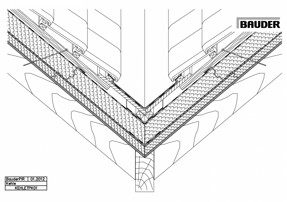 Pagina 1-CAD-PDF Bauder - Acoperis ceramic - Detaliu dolie KEHLETPK01 BAUDER Detaliu de montaj 