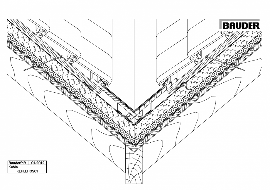 Pagina 1-CAD-PDF Bauder - Acoperis ceramic - Detaliu dolie KEHLEHOS01 BAUDER Detaliu de montaj 
