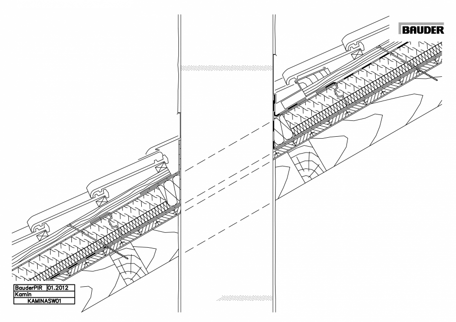 Pagina 1-CAD-PDF Bauder - Acoperis ceramic - Detaliu cos fum KAMINASW01 BAUDER Detaliu de montaj 