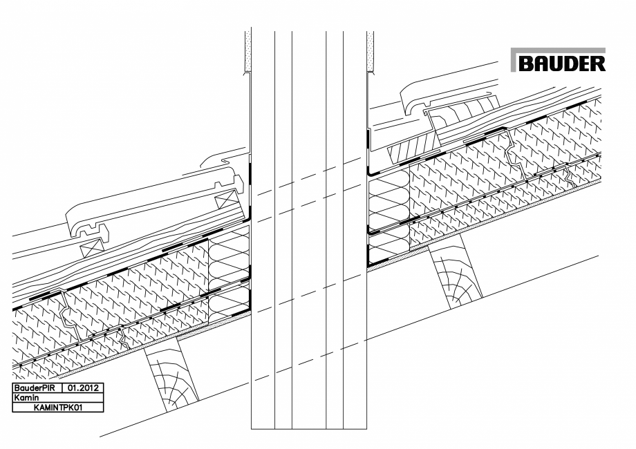 Pagina 1-CAD-PDF Bauder - Acoperis ceramic - Detaliu cos fum KAMINTPK01 BAUDER Detaliu de montaj 