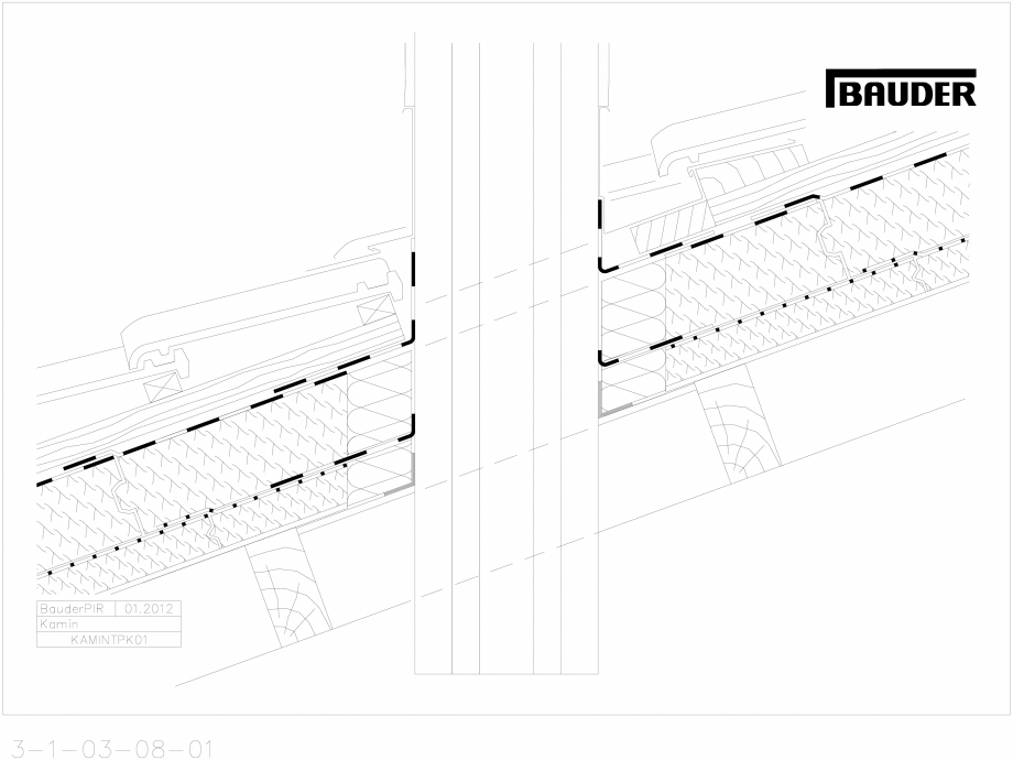 Pagina 1 - CAD-DXF Bauder - Acoperis ceramic - Detaliu cos fum KAMINTPK01 BAUDER Detaliu de montaj 
