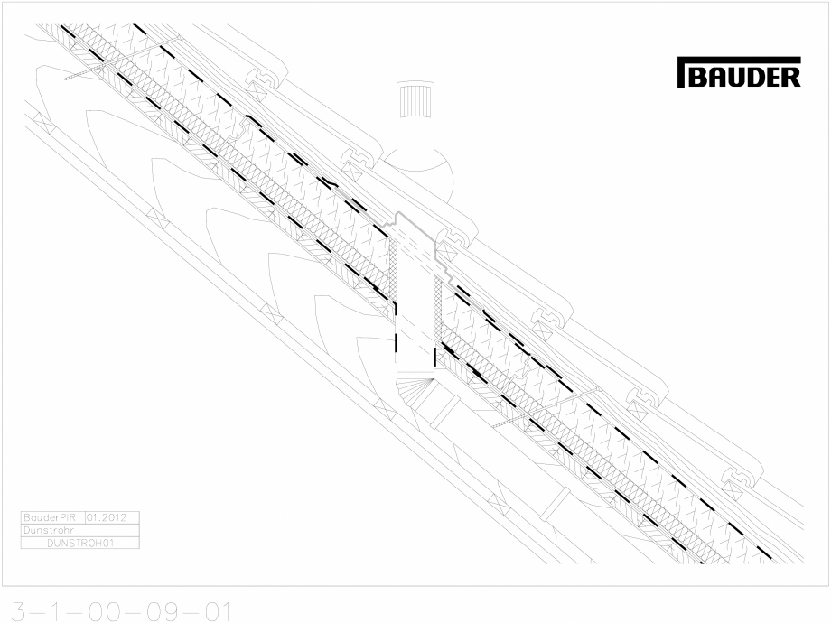 Pagina 1-CAD-DXF Bauder - Acoperis ceramic - Detaliu coloana aerisire DUNSTROH01 BAUDER Detaliu de montaj 
