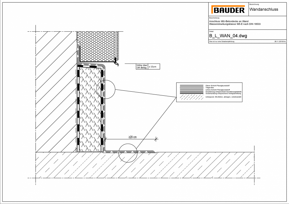Pagina 1-CAD-PDF Bauder - Terasa - Plastic lichid - Racord perete - B_L_WAN_04 BAUDER Detaliu de montaj 