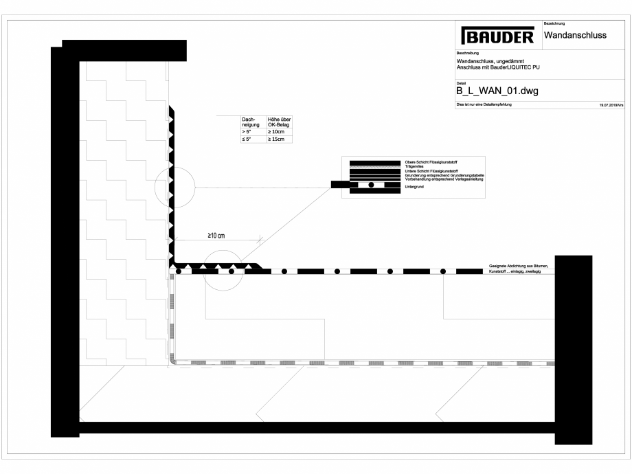 Pagina 1 - CAD-DWG Bauder - Terasa - Plastic lichid - Racord perete - B_L_WAN_01 BAUDER Detaliu de...