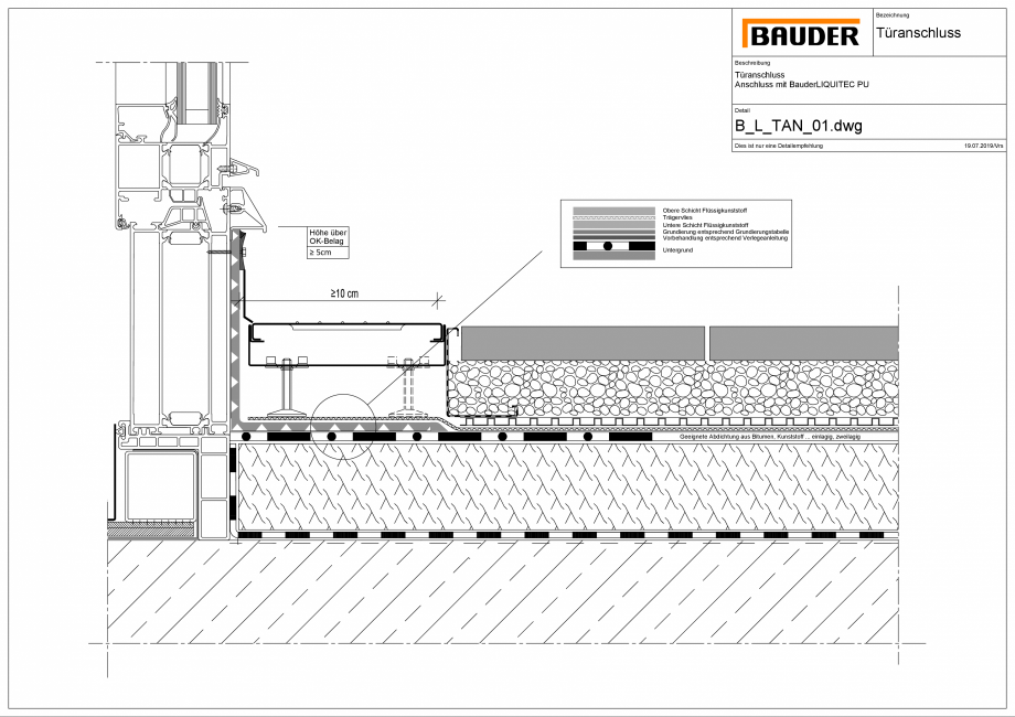 Pagina 1-CAD-PDF Bauder - Terasa - Plastic lichid - Jonctiune usa - B_L_TAN_01 BAUDER Detaliu de montaj 