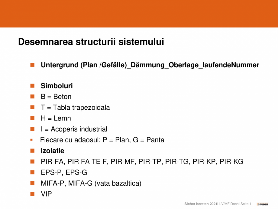 Pagina 1-CAD-PDF Legenda denumirilor BAUDER Detaliu de montaj 