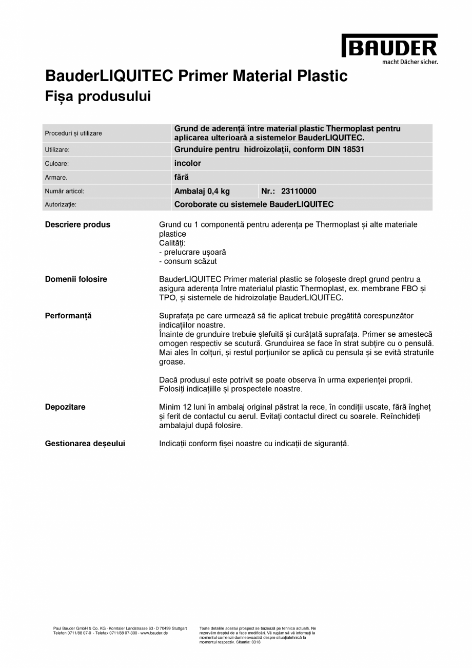 Pagina 2-Grund de aderenta pentru material plastic Thermoplast BAUDER LIQUITEC Primer Material Plastic Fisa...