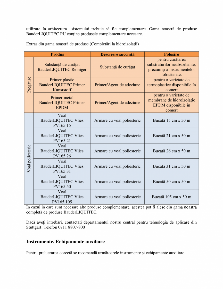 Pagina 5-Membrana lichida din material plastic BAUDER BauderLIQUITEC PU Instructiuni montaj, utilizare Romana...