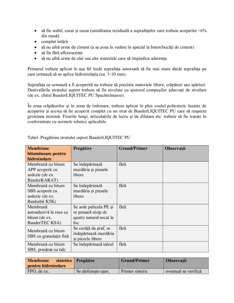 Pagina 7-Membrana lichida din material plastic BAUDER BauderLIQUITEC PU Instructiuni montaj, utilizare Romana...
