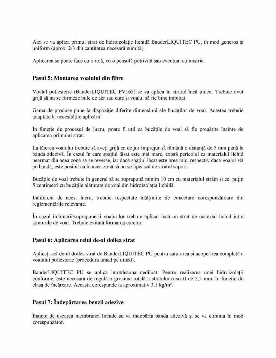 Pagina 12-Membrana lichida din material plastic BAUDER BauderLIQUITEC PU Instructiuni montaj, utilizare Romana...
