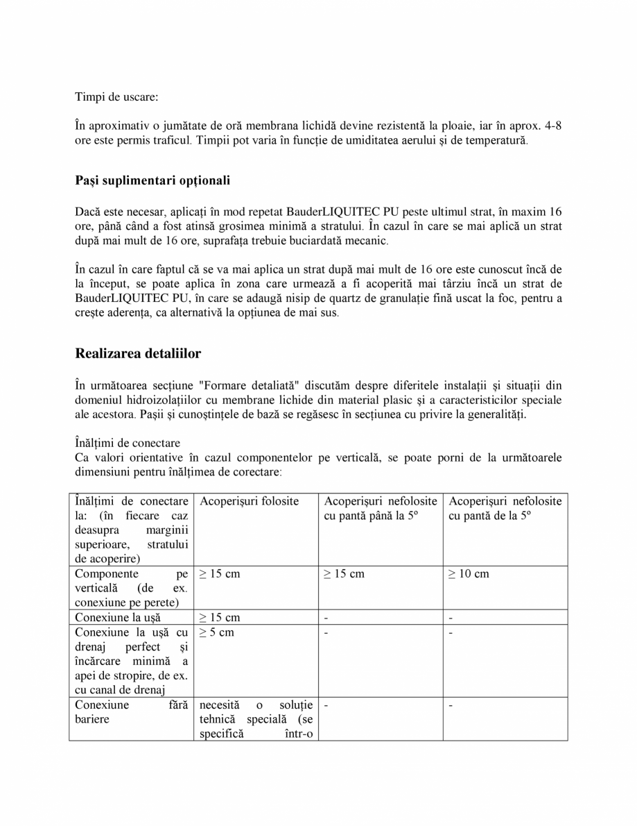 Pagina 13-Membrana lichida din material plastic BAUDER BauderLIQUITEC PU Instructiuni montaj, utilizare Romana...