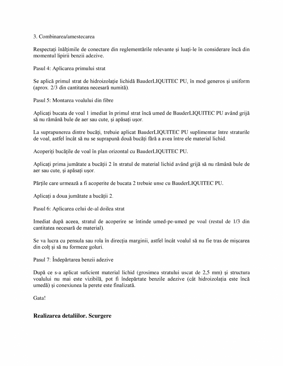 Pagina 19-Membrana lichida din material plastic BAUDER BauderLIQUITEC PU Instructiuni montaj, utilizare Romana...