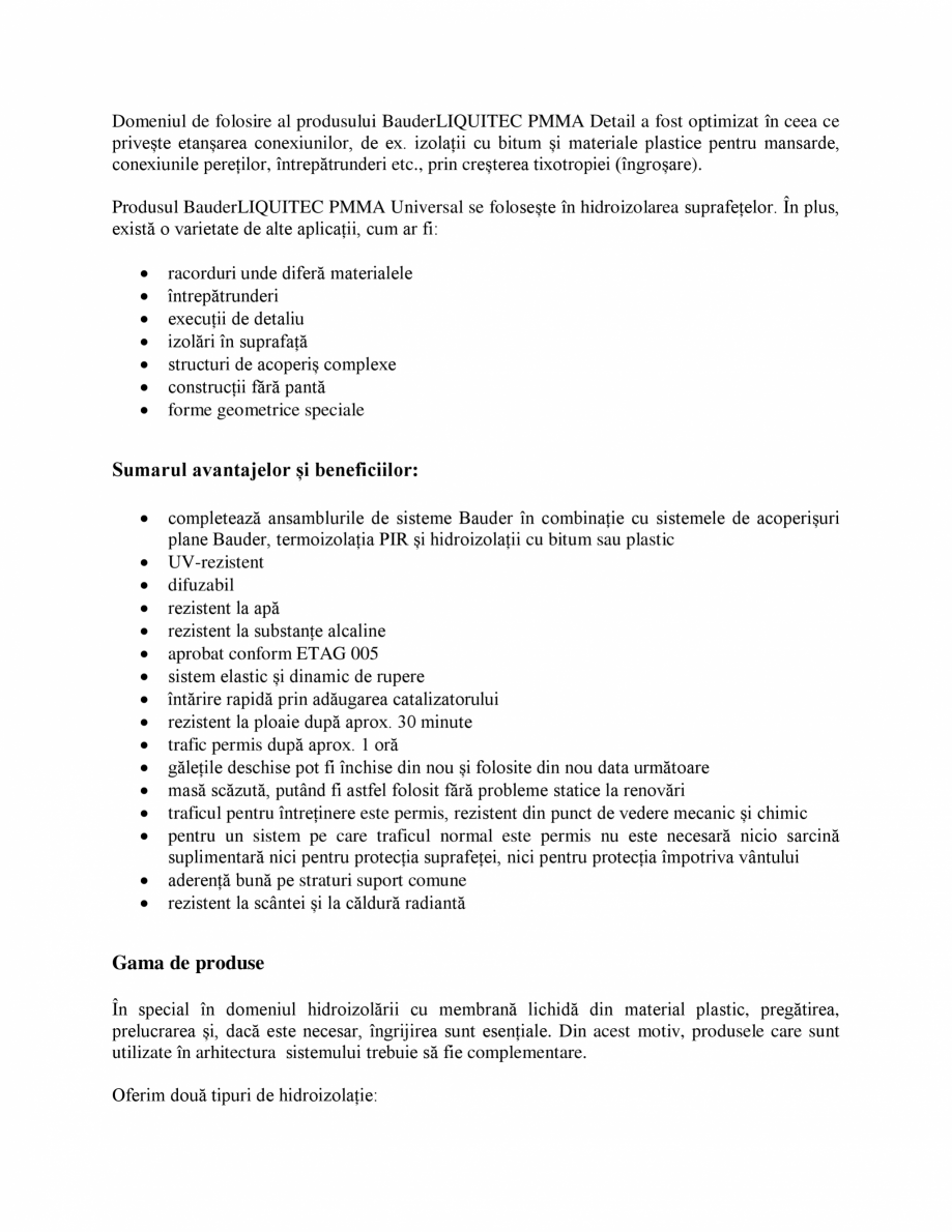 Pagina 4-Membrana lichida din material plastic BAUDER BauderLIQUITEC PMMA Instructiuni montaj, utilizare...